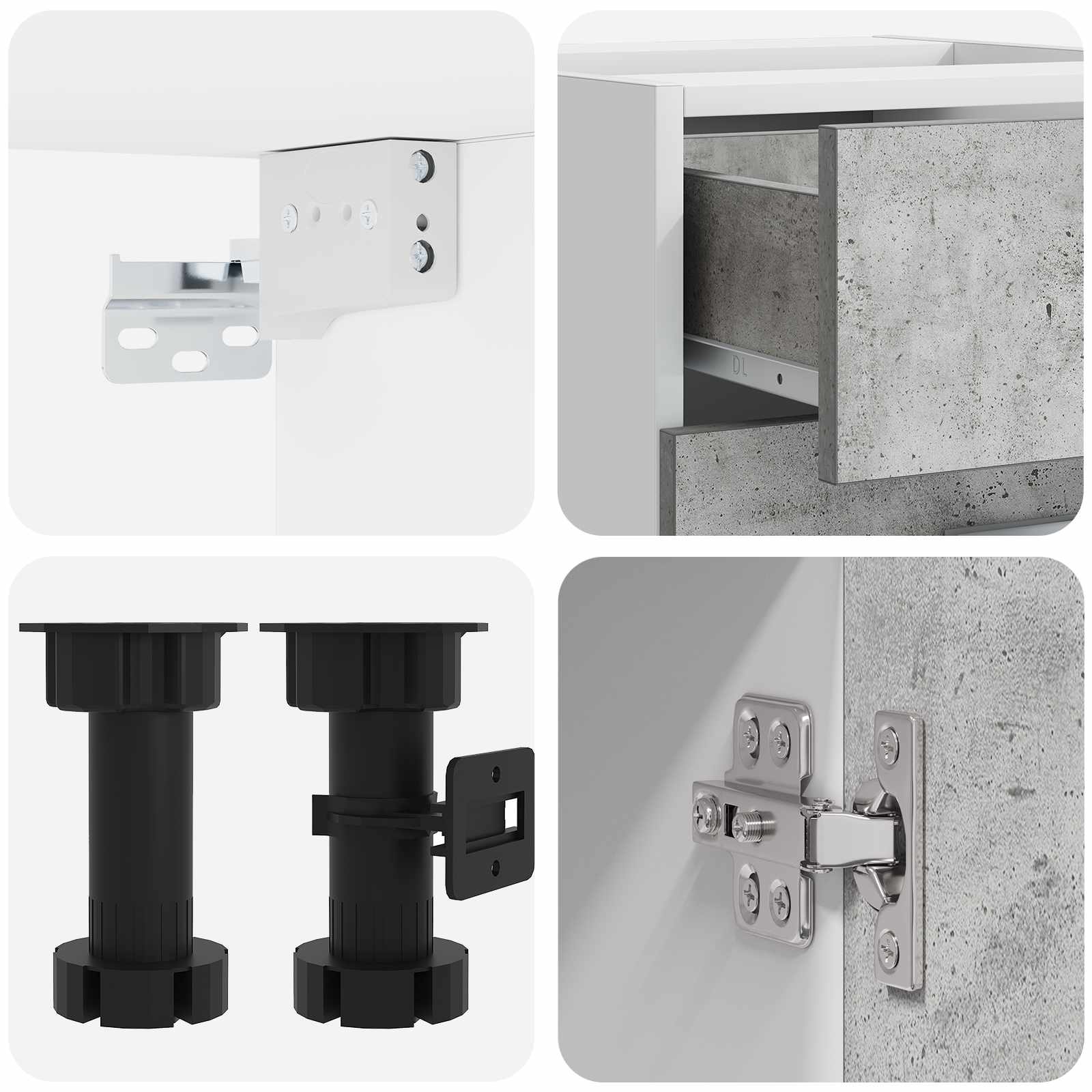 Kuhinjska jedinica LYON 8 pcs Betonska siva Konstruirano drvo