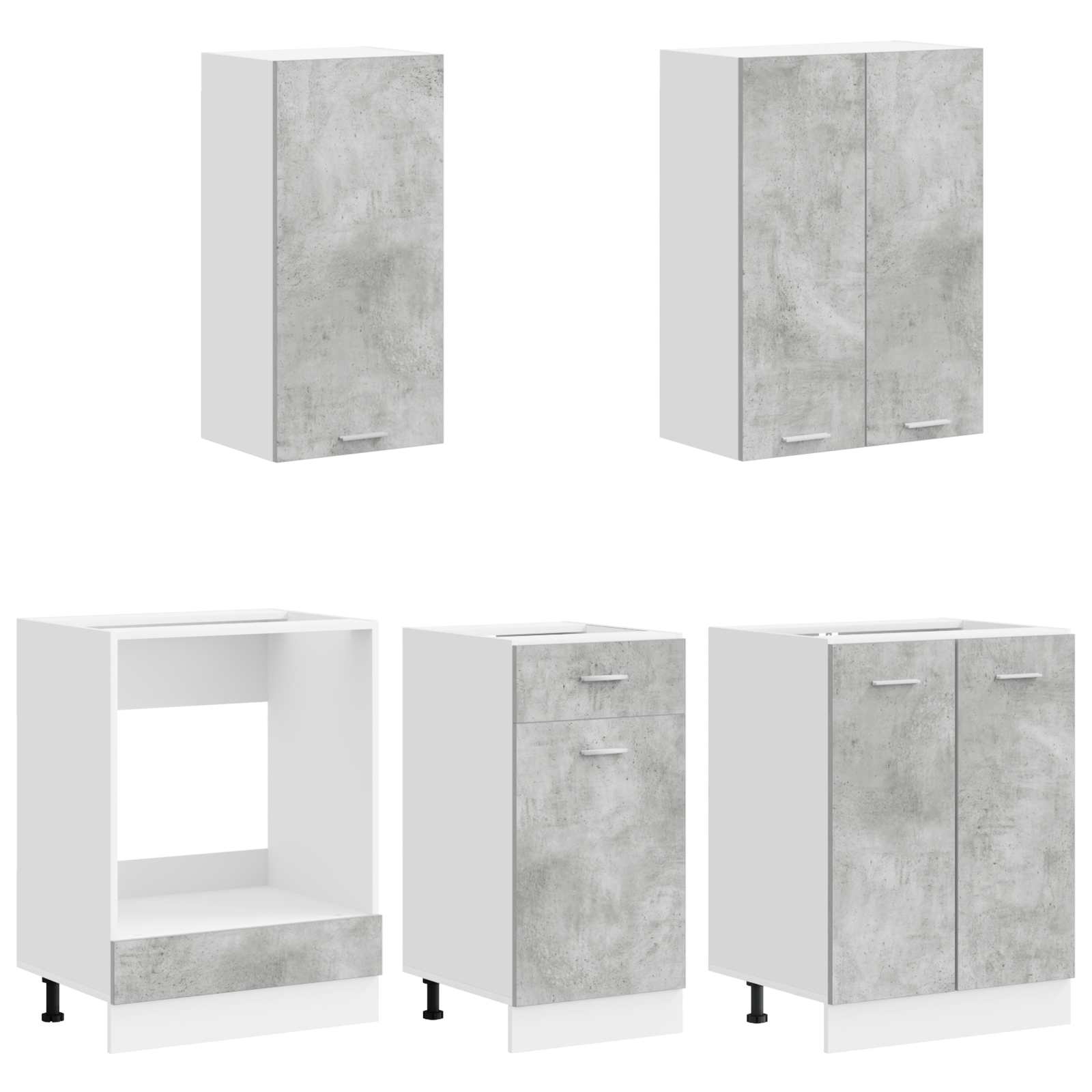 Kuhinjska jedinica LYON 5 pcs Betonska siva Konstruirano drvo