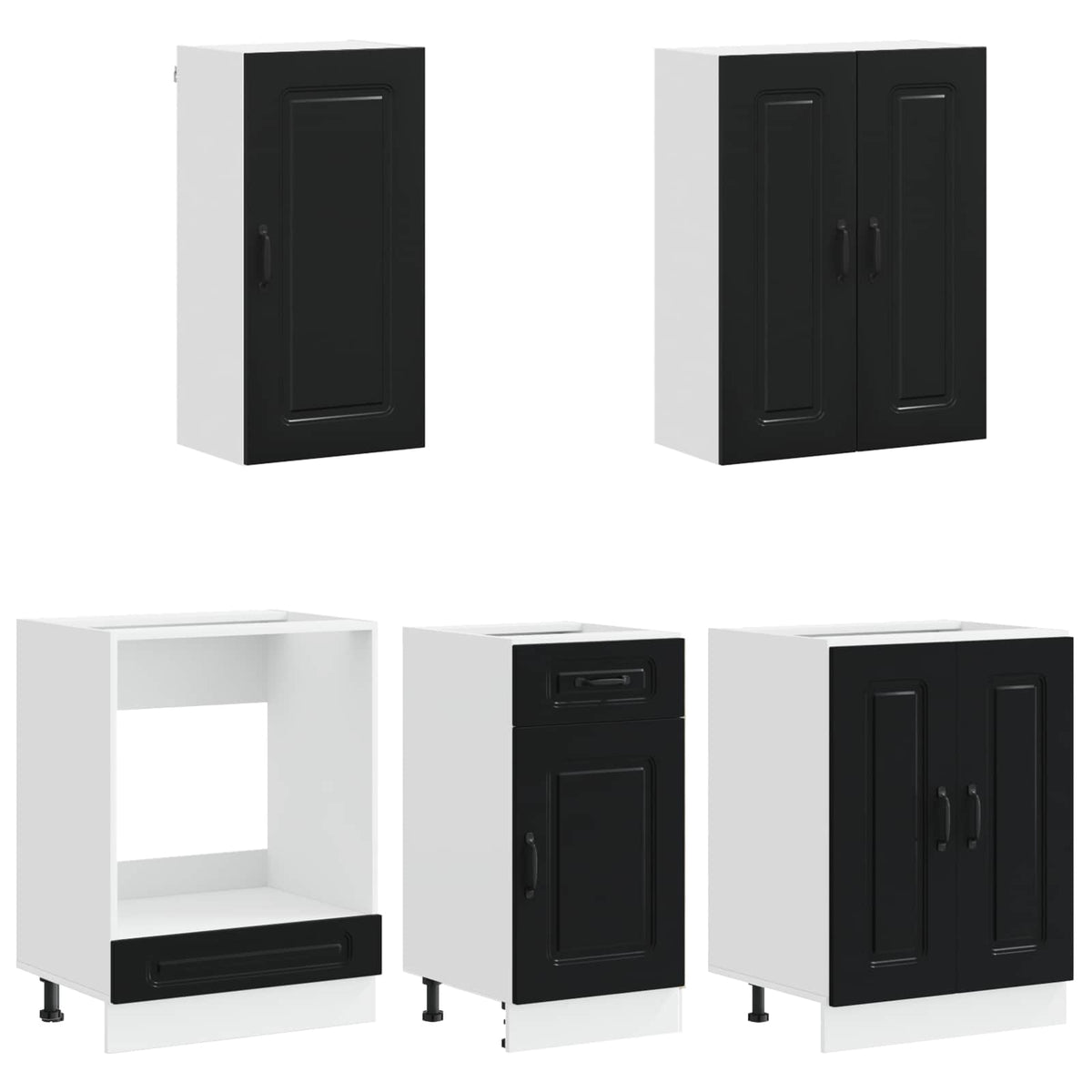 Kuhinjska jedinica KALMAR 5 pcs Crna Konstruirano drvo