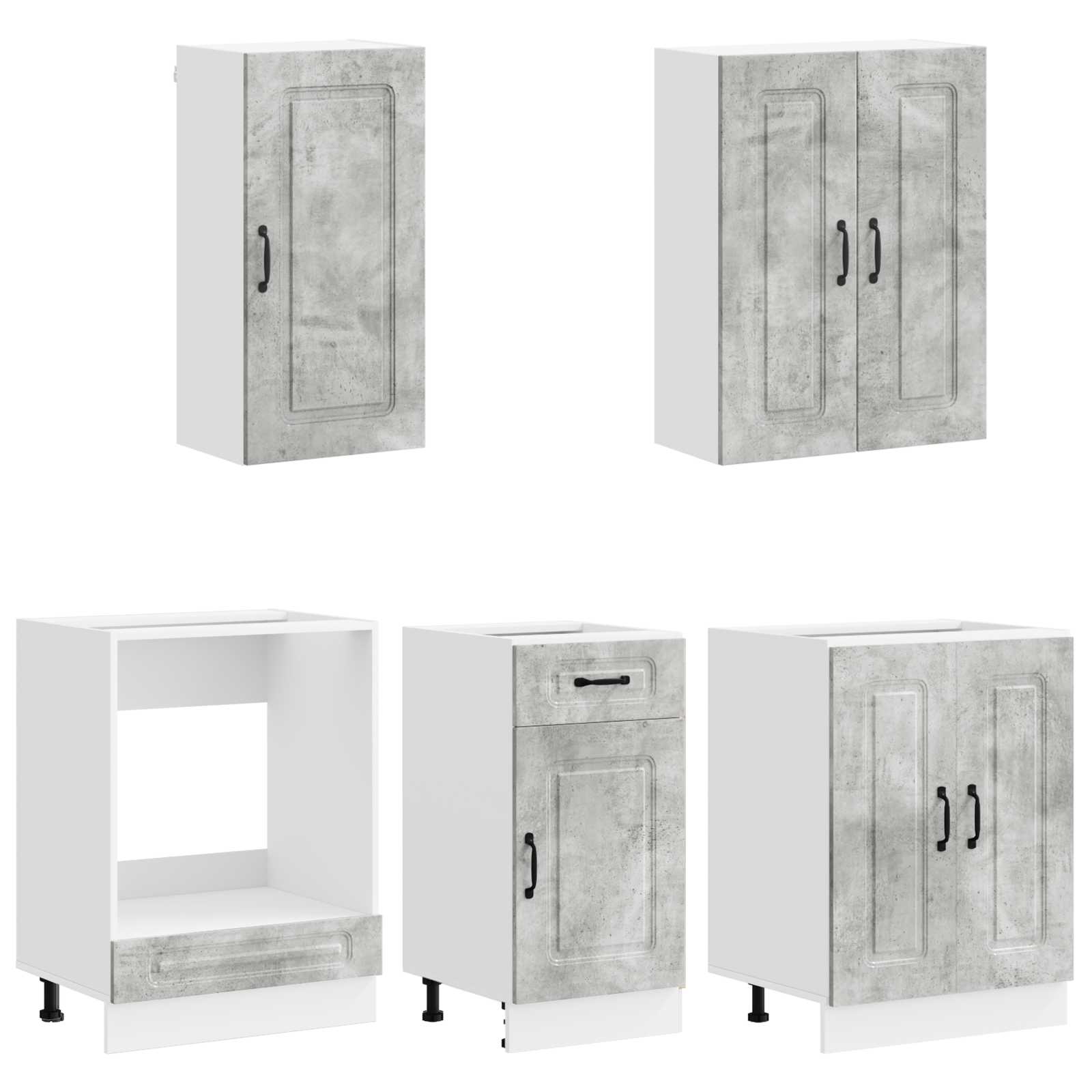 Kuhinjska jedinica KALMAR 5 pcs Betonska siva Konstruirano drvo