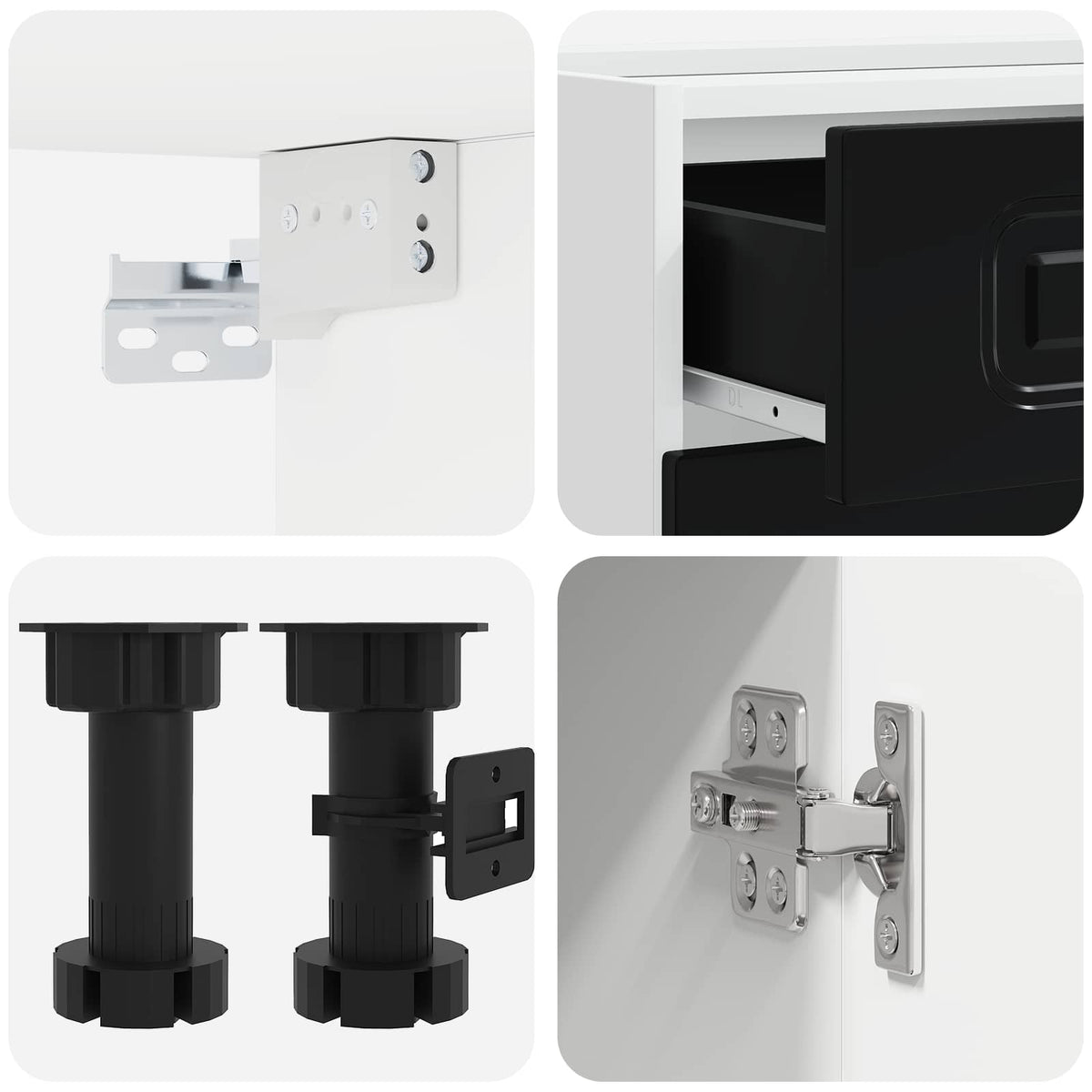Kuhinjska jedinica KALMAR 5 pcs Crna Konstruirano drvo