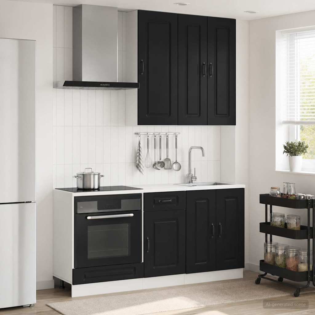 Kuhinjska jedinica KALMAR 5 pcs Crna Konstruirano drvo