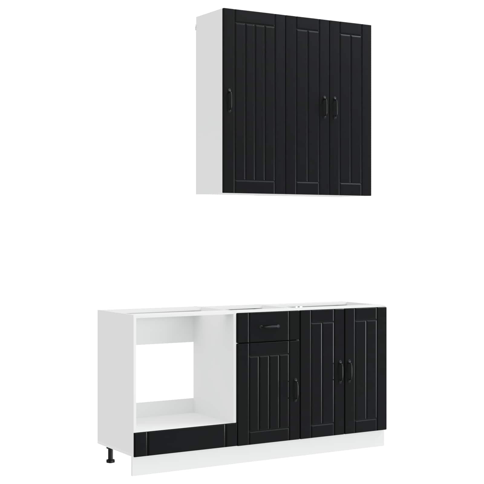 Kuhinjska jedinica LUCCA 5 pcs Crna Konstruirano drvo
