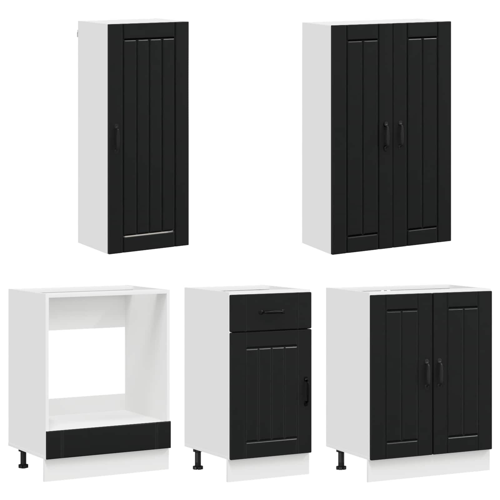 Kuhinjska jedinica LUCCA 5 pcs Crna Konstruirano drvo
