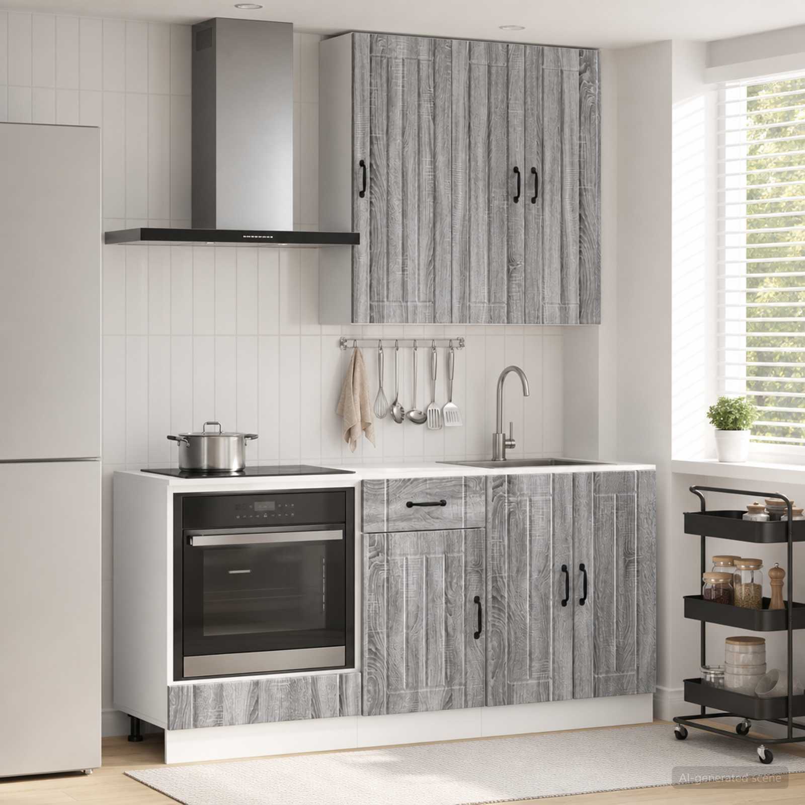 Kuhinjska jedinica LUCCA 5 pcs Siva Sonoma Konstruirano drvo