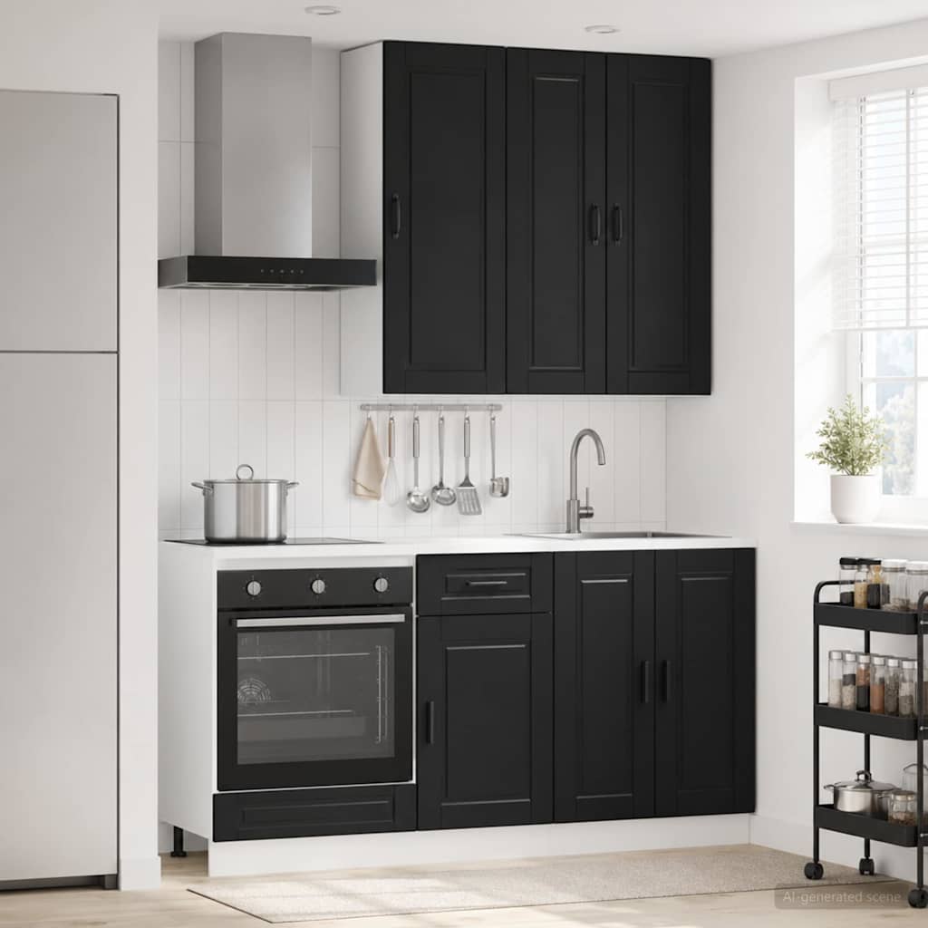 Kuhinjska jedinica PORTO 5 pcs Crna Konstruirano drvo