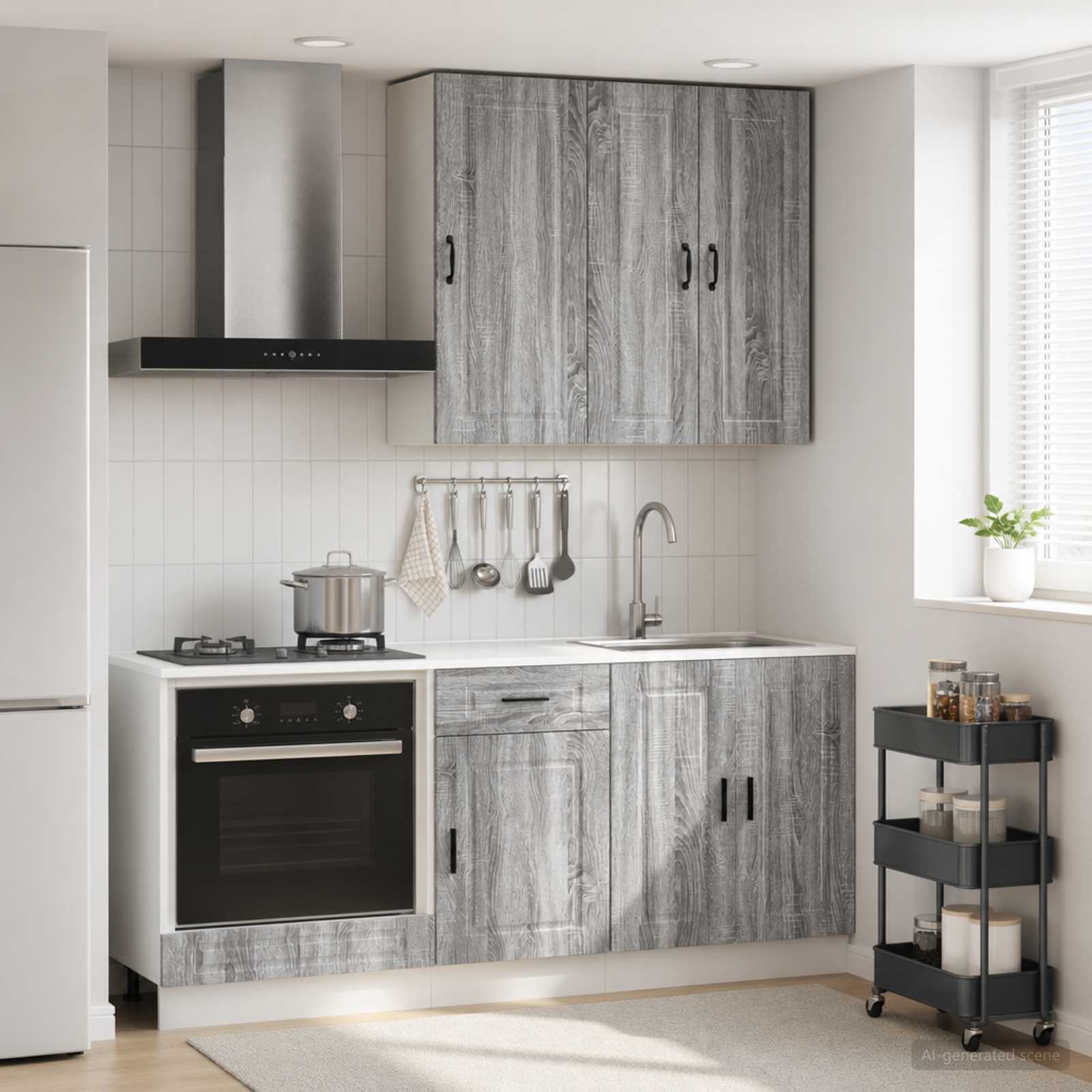 Kuhinjska jedinica PORTO 5 pcs Siva Sonoma Konstruirano drvo