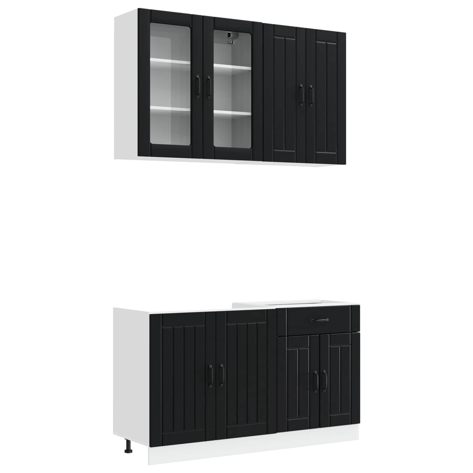 Kuhinjska jedinica LUCCA 4 pcs Crna Konstruirano drvo