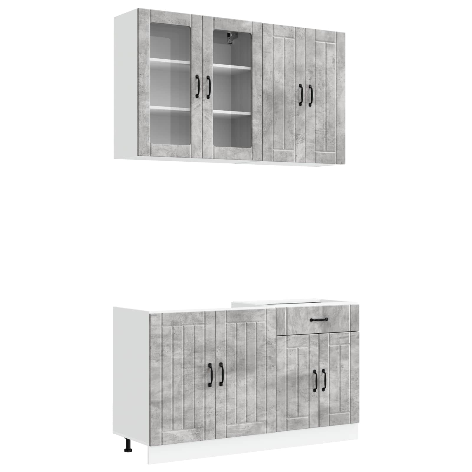 Kuhinjska jedinica LUCCA 4 pcs Betonska siva Konstruirano drvo