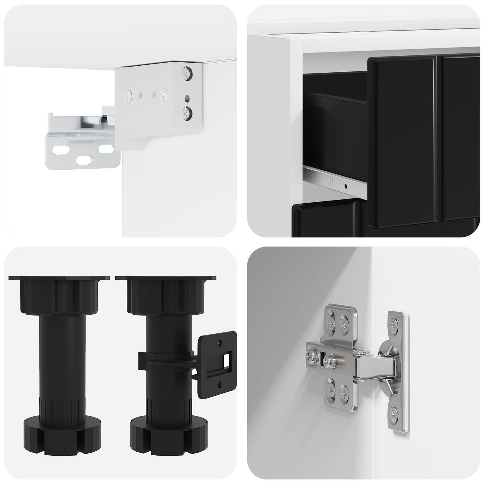 Kuhinjska jedinica LUCCA 4 pcs Crna Konstruirano drvo