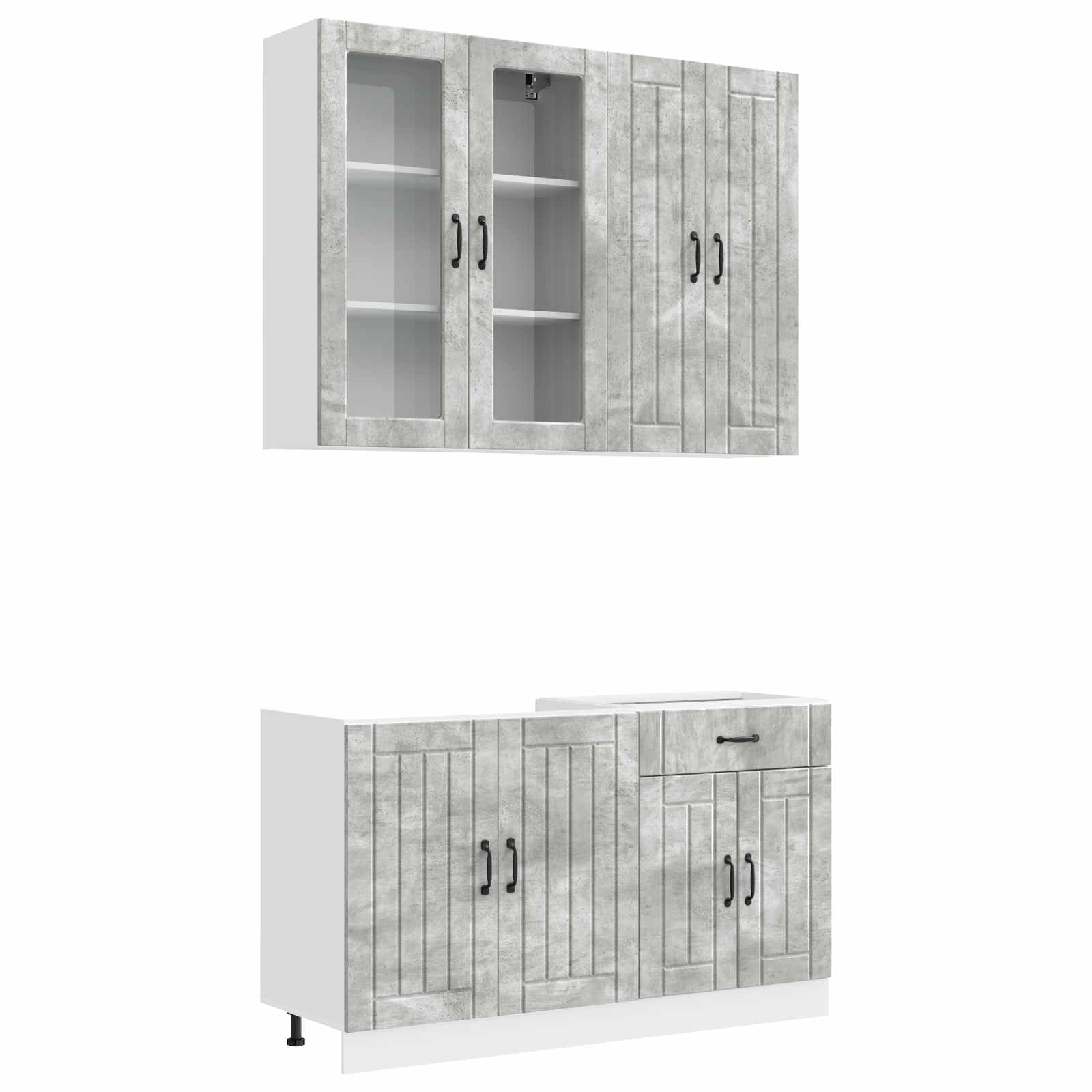 Kuhinjska jedinica LUCCA 4 pcs Betonska siva Konstruirano drvo