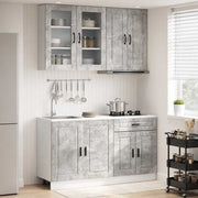 Kuhinjska jedinica PORTO 4 pcs Betonska siva Konstruirano drvo