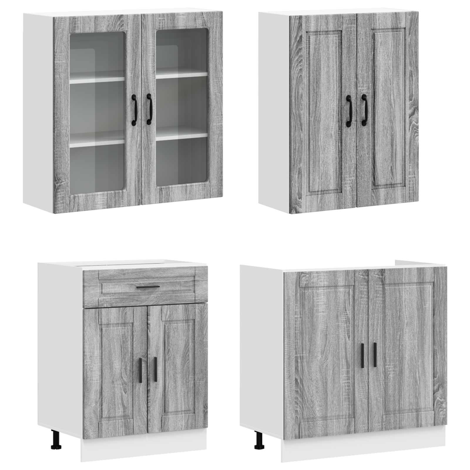 Kuhinjska jedinica PORTO 4 pcs Siva Sonoma Konstruirano drvo