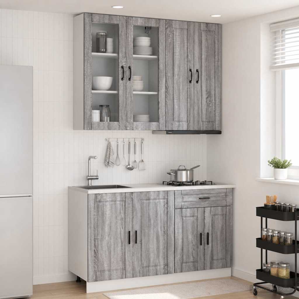 Kuhinjska jedinica PORTO 4 pcs Siva Sonoma Konstruirano drvo