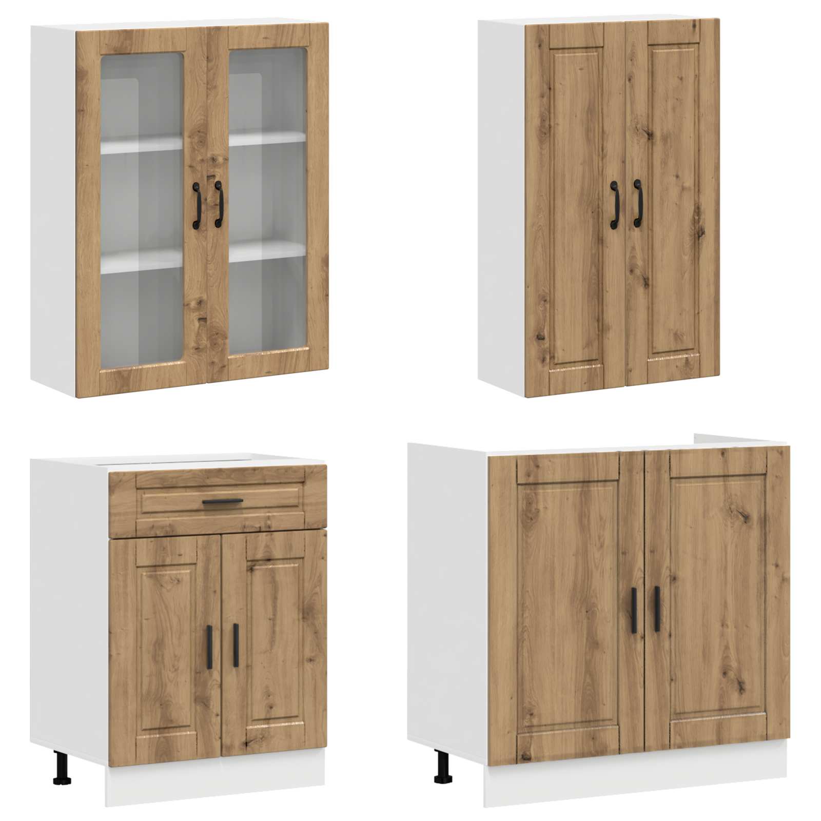 Kuhinjska jedinica PORTO 4 pcs Hrast artisan Konstruirano drvo