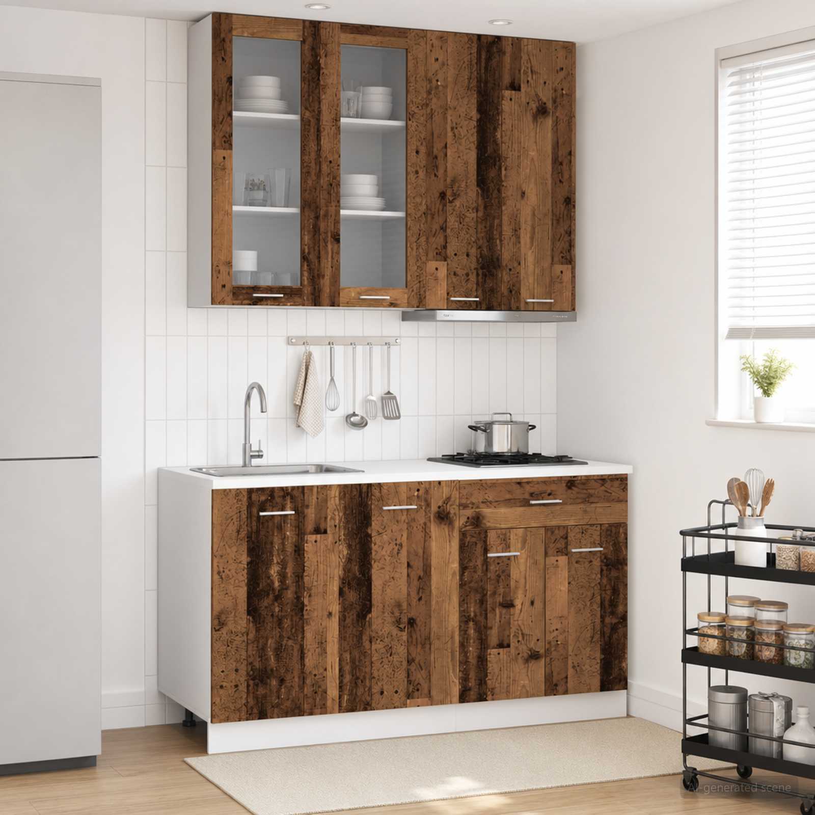 Kuhinjska jedinica LYON 4 pcs Staro drvo Konstruirano drvo