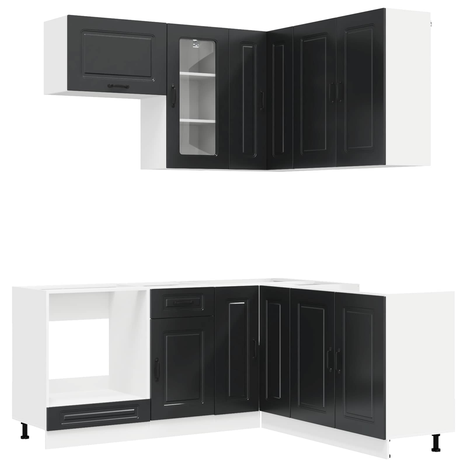 Kuhinjska jedinica KALMAR 8 pcs Crna Konstruirano drvo