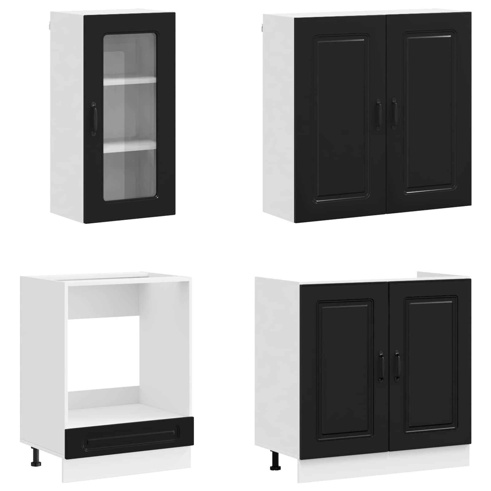 Kuhinjska jedinica KALMAR 8 pcs Crna Konstruirano drvo