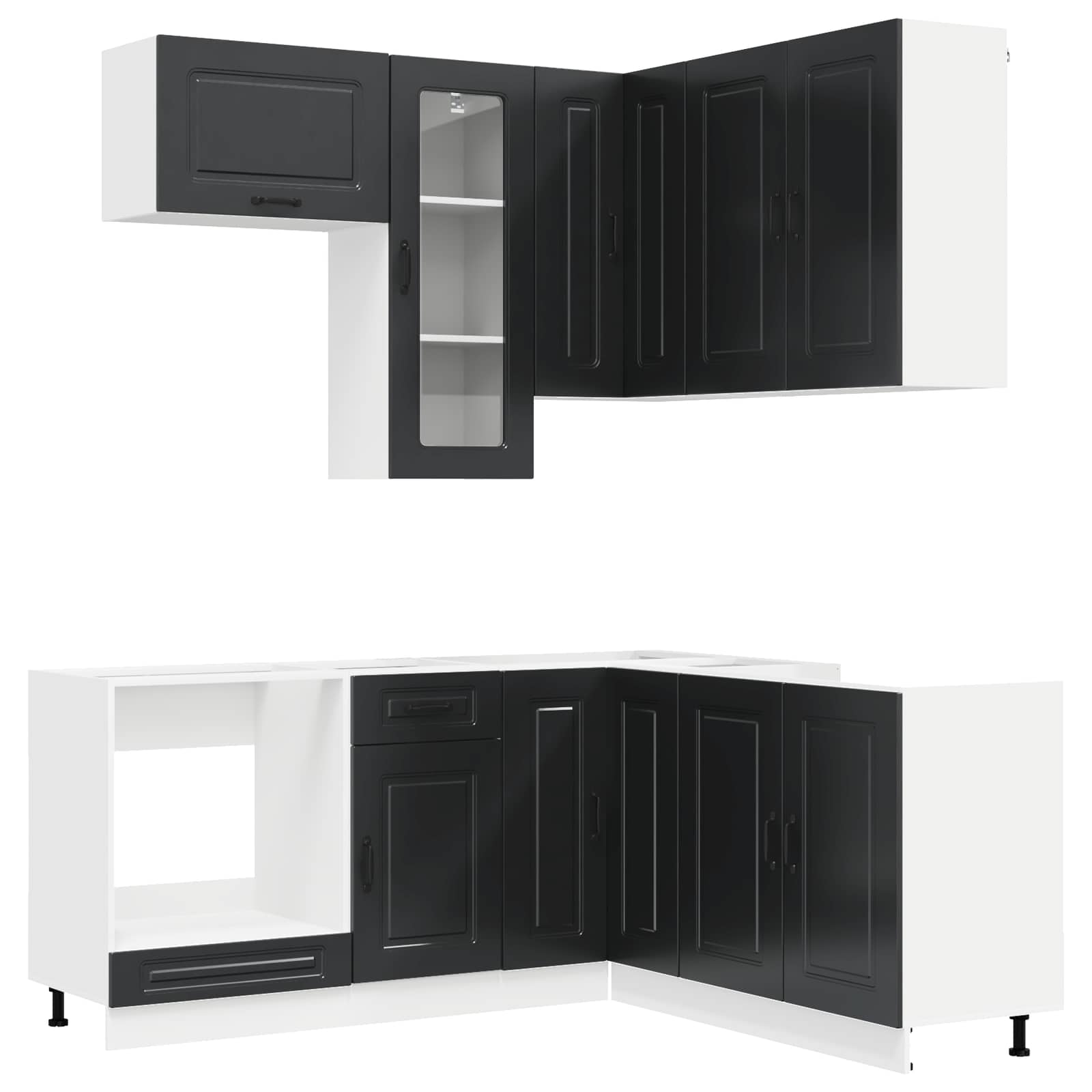Kuhinjska jedinica KALMAR 8 pcs Crna Konstruirano drvo