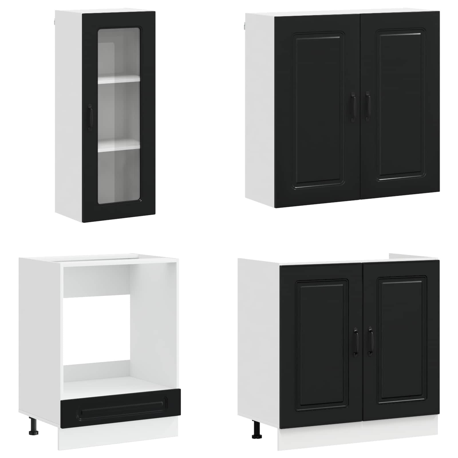 Kuhinjska jedinica KALMAR 8 pcs Crna Konstruirano drvo