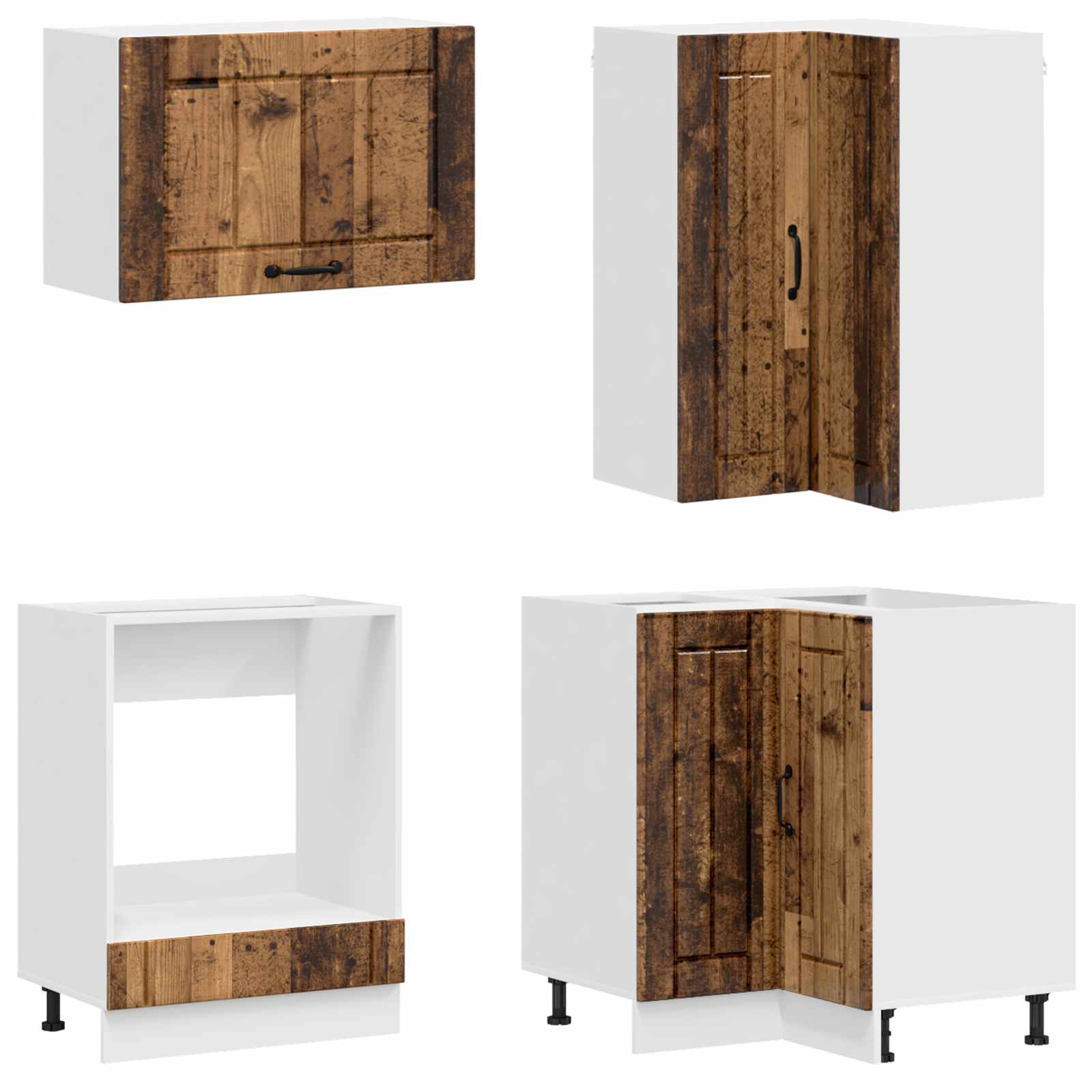 Kuhinjska jedinica LUCCA 8 pcs Staro drvo Konstruirano drvo