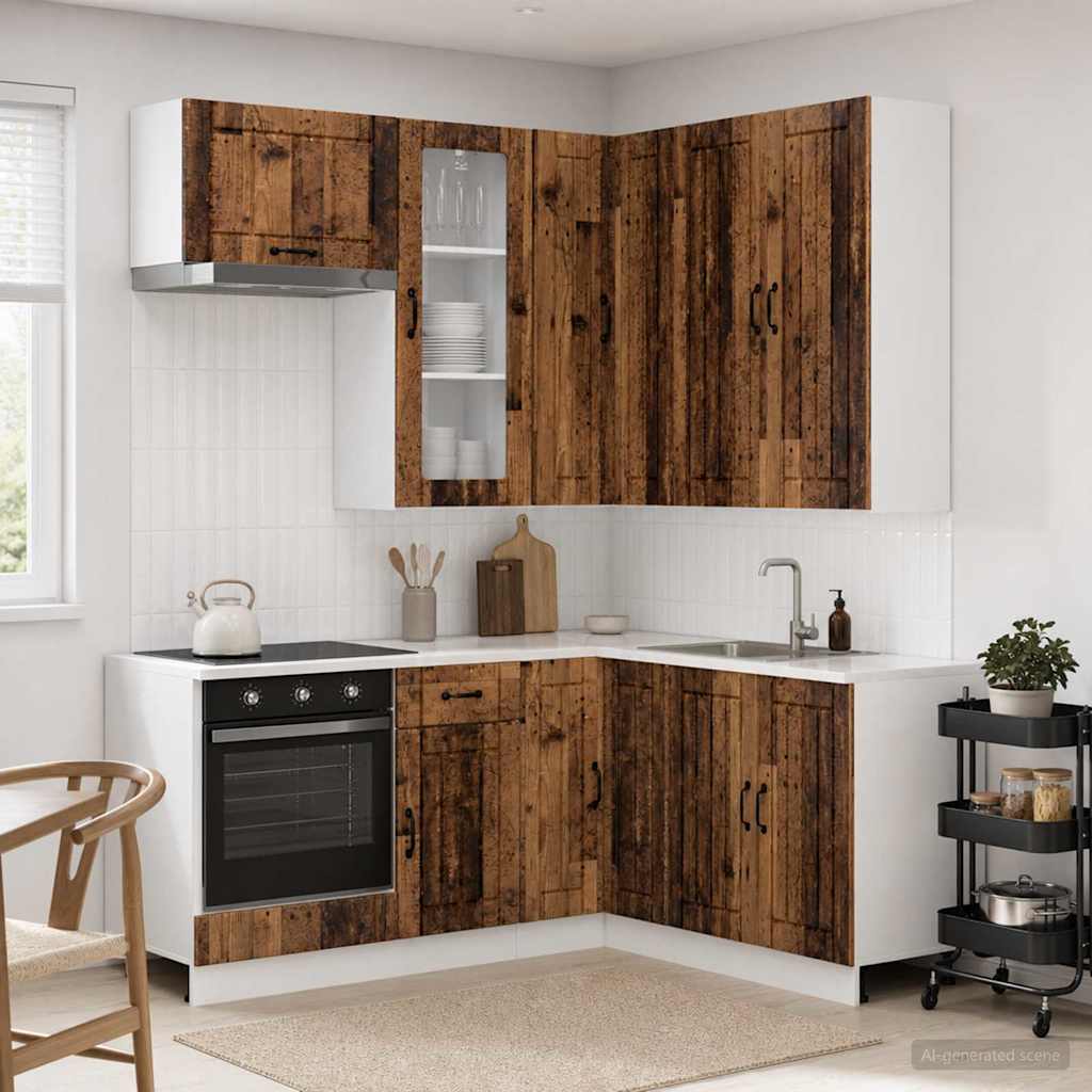 Kuhinjska jedinica LUCCA 8 pcs Staro drvo Konstruirano drvo