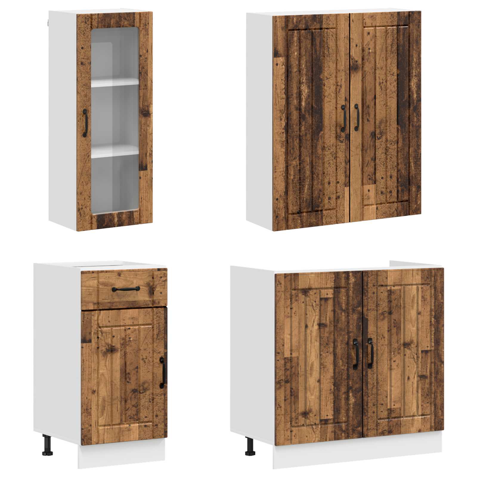 Kuhinjska jedinica LUCCA 8 pcs Staro drvo Konstruirano drvo