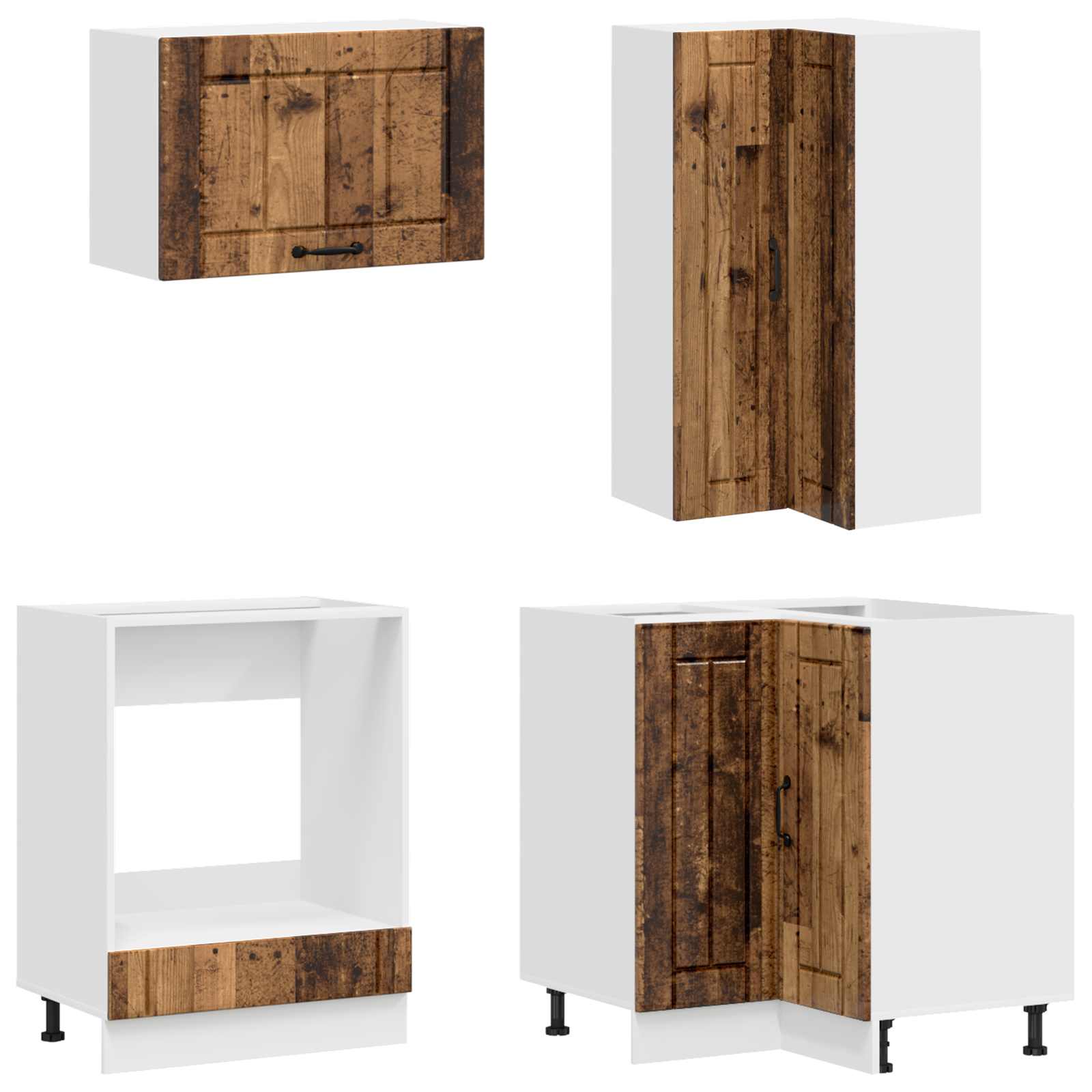 Kuhinjska jedinica LUCCA 8 pcs Staro drvo Konstruirano drvo