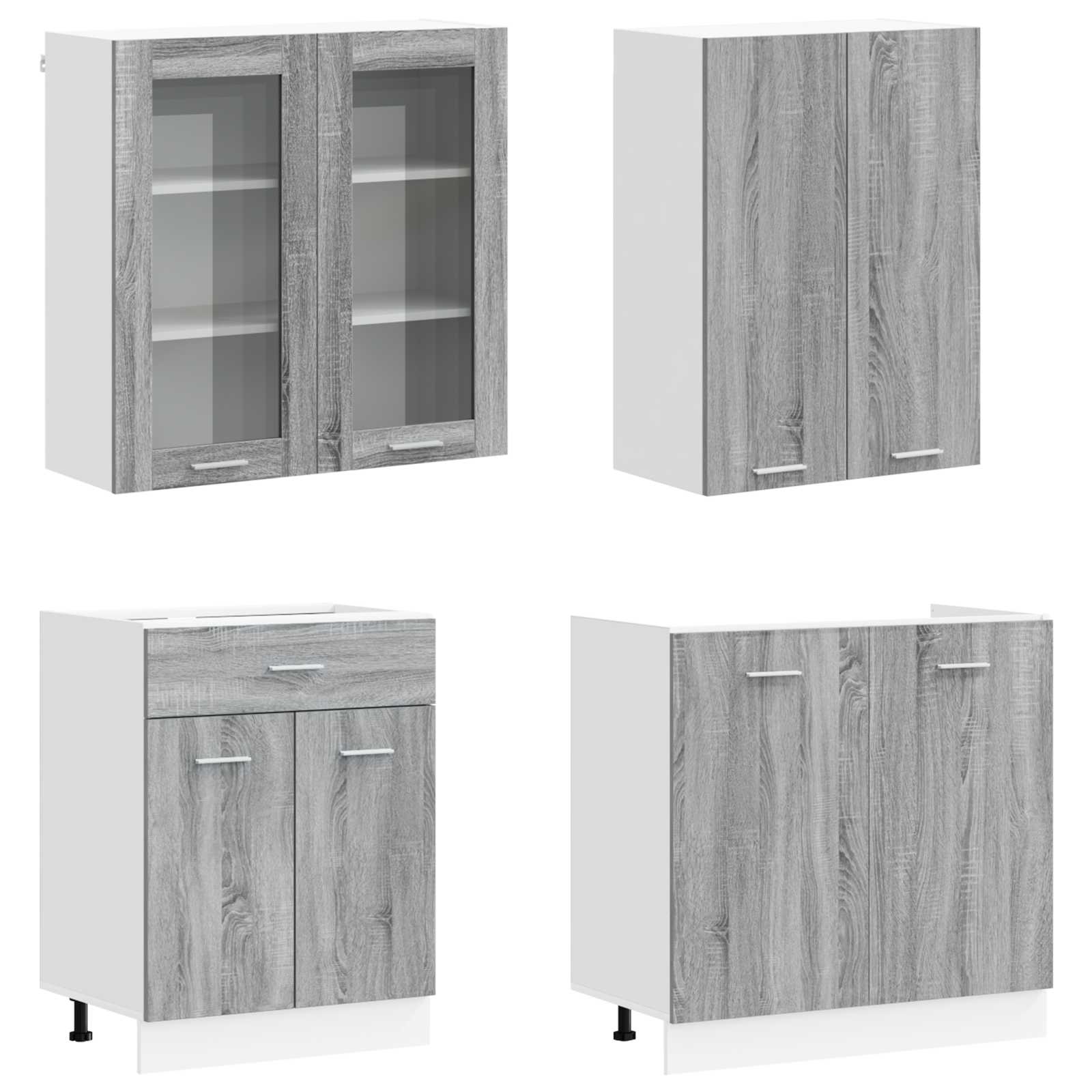 Kuhinjska jedinica LYON 8 pcs Siva Sonoma Konstruirano drvo
