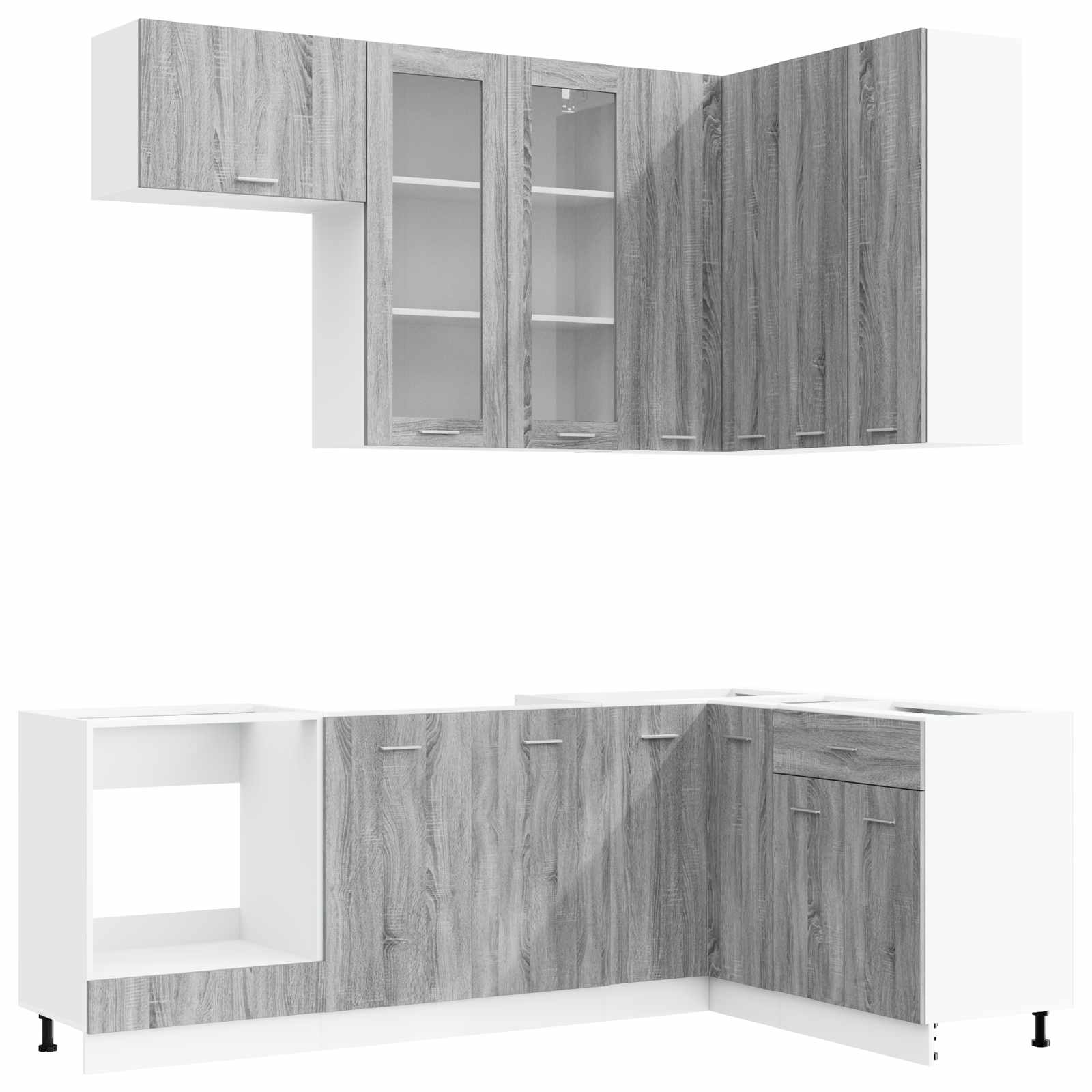 Kuhinjska jedinica LYON 8 pcs Siva Sonoma Konstruirano drvo