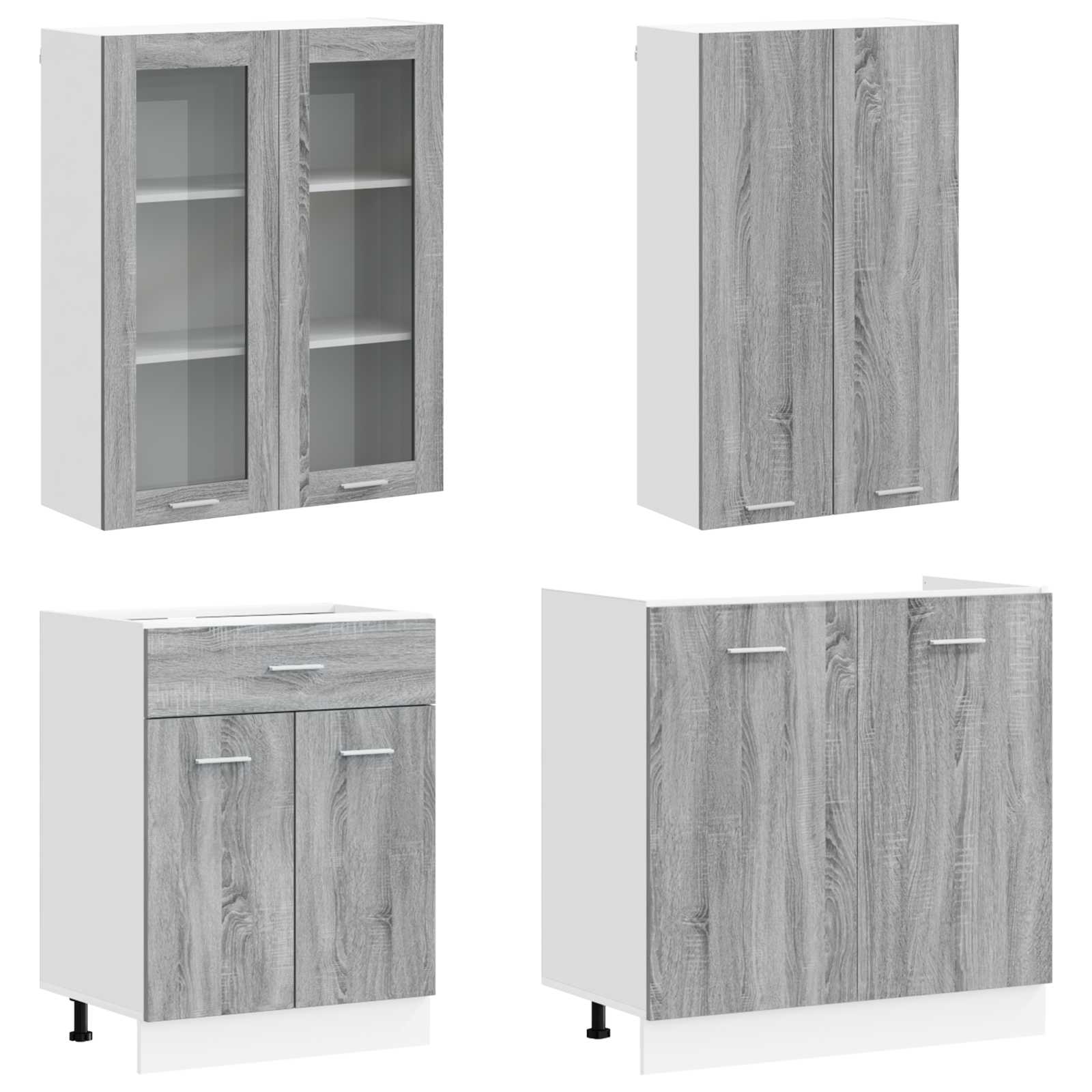 Kuhinjska jedinica LYON 8 pcs Siva Sonoma Konstruirano drvo