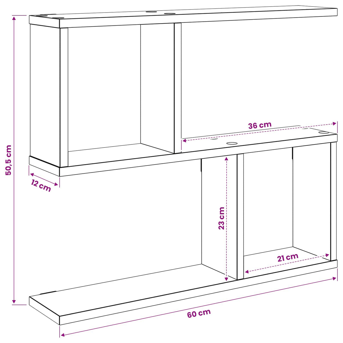 Polica na zidu Staro drvo 60 x 12 x 50,5 cm Konstruirano drvo