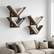 Floating polica za zid 2 kom. Staro drvo 43 x 15 x 47 cm