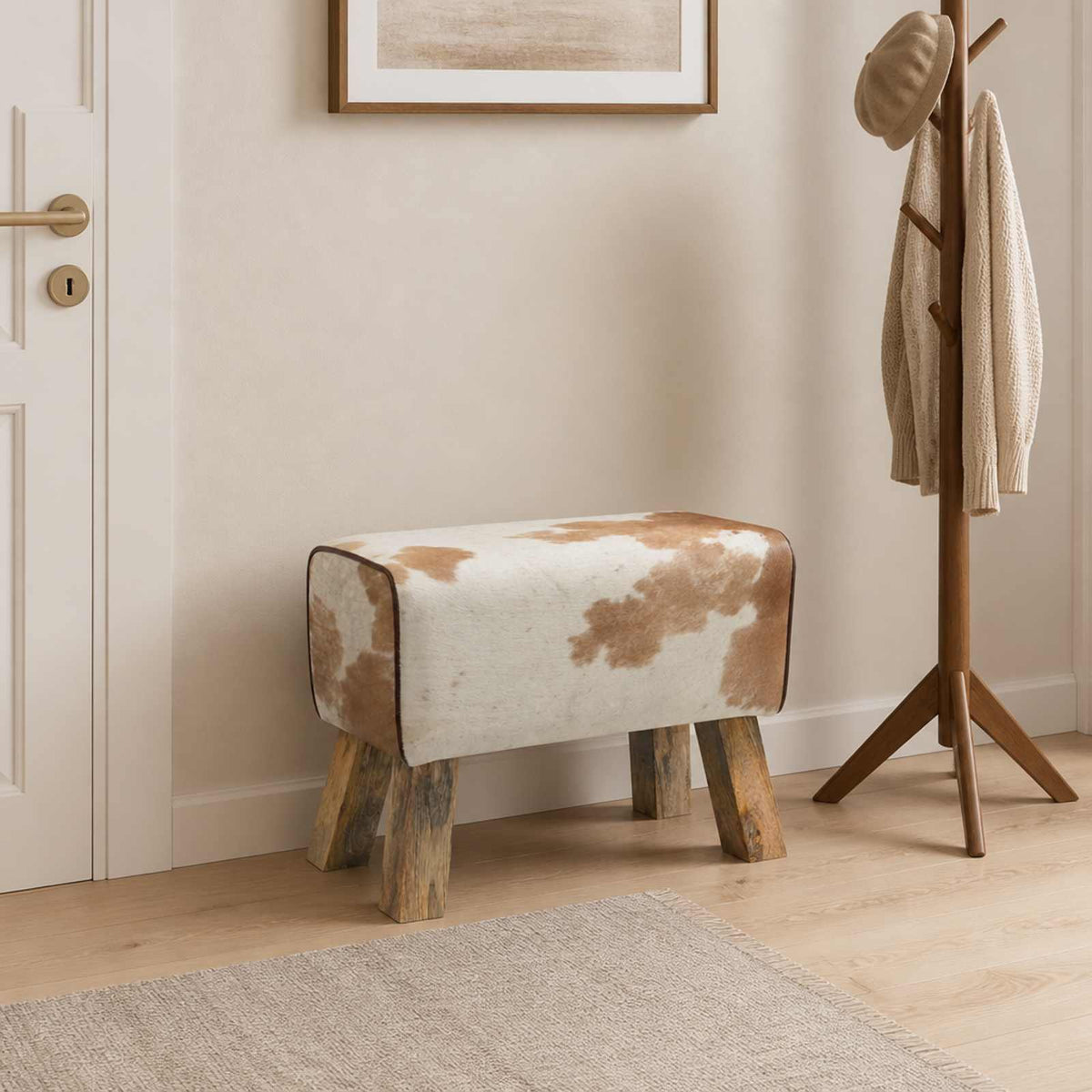 klupa 110 x 30 x 45 cm Prava koža