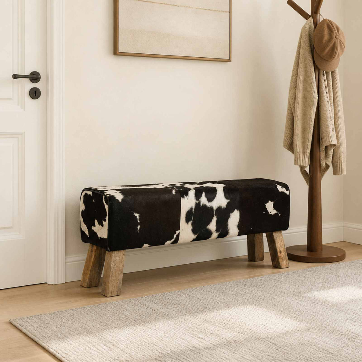 klupa 110 x 30 x 45 cm Prava koža