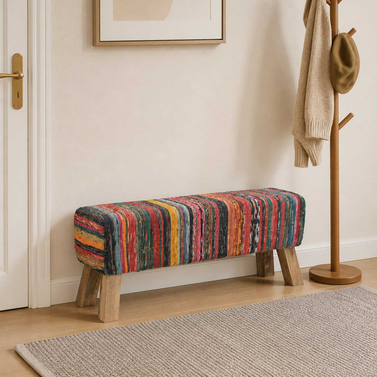 klupa 110 x 30 x 45 cm Prava koža