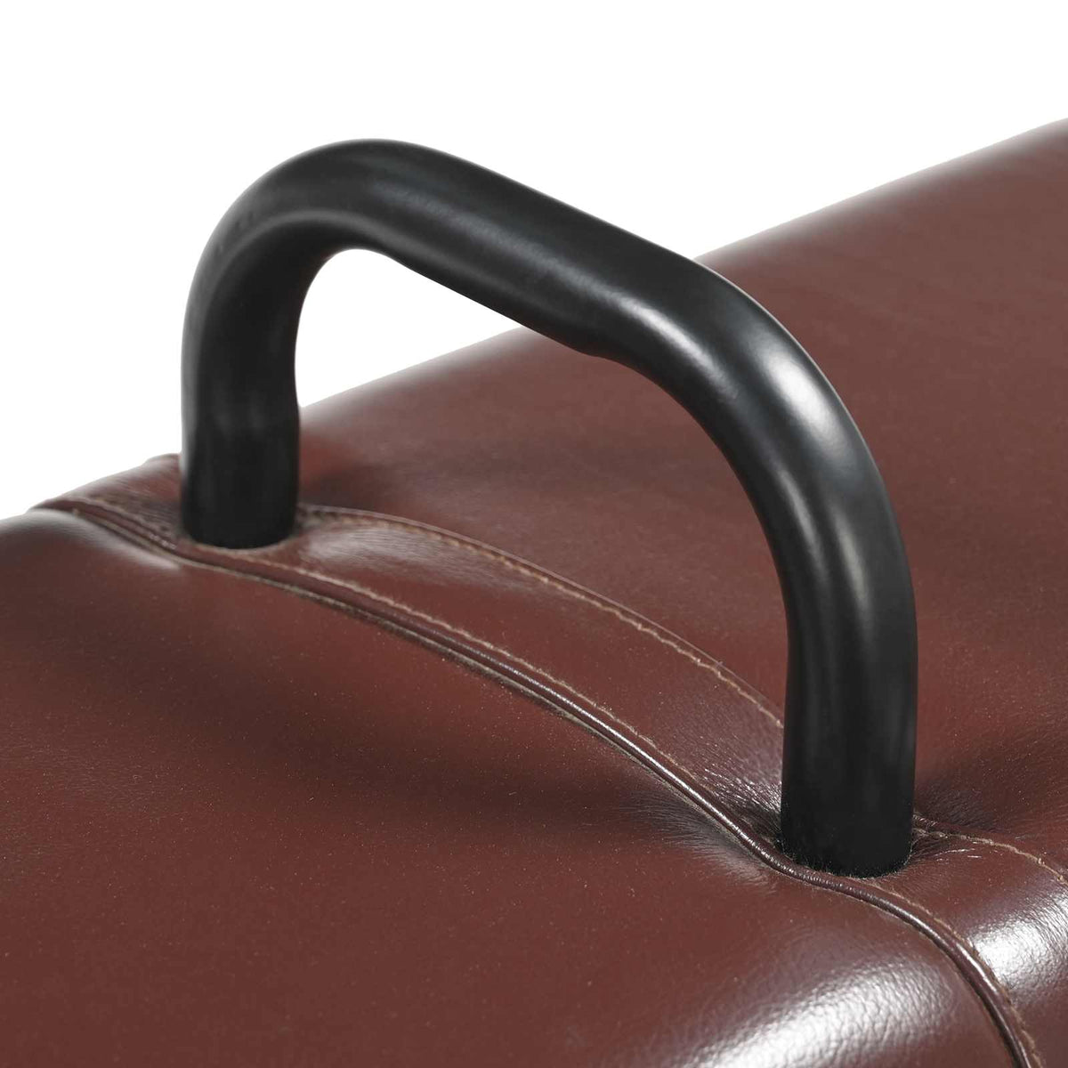 klupa Tamno smeđa 110 x 30 x 45 cm Prava koža