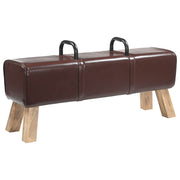 klupa Tamno smeđa 110 x 30 x 45 cm Prava koža