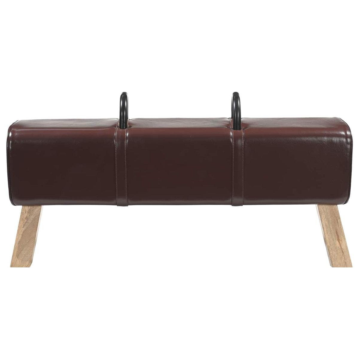 klupa Tamno smeđa 110 x 30 x 45 cm Prava koža