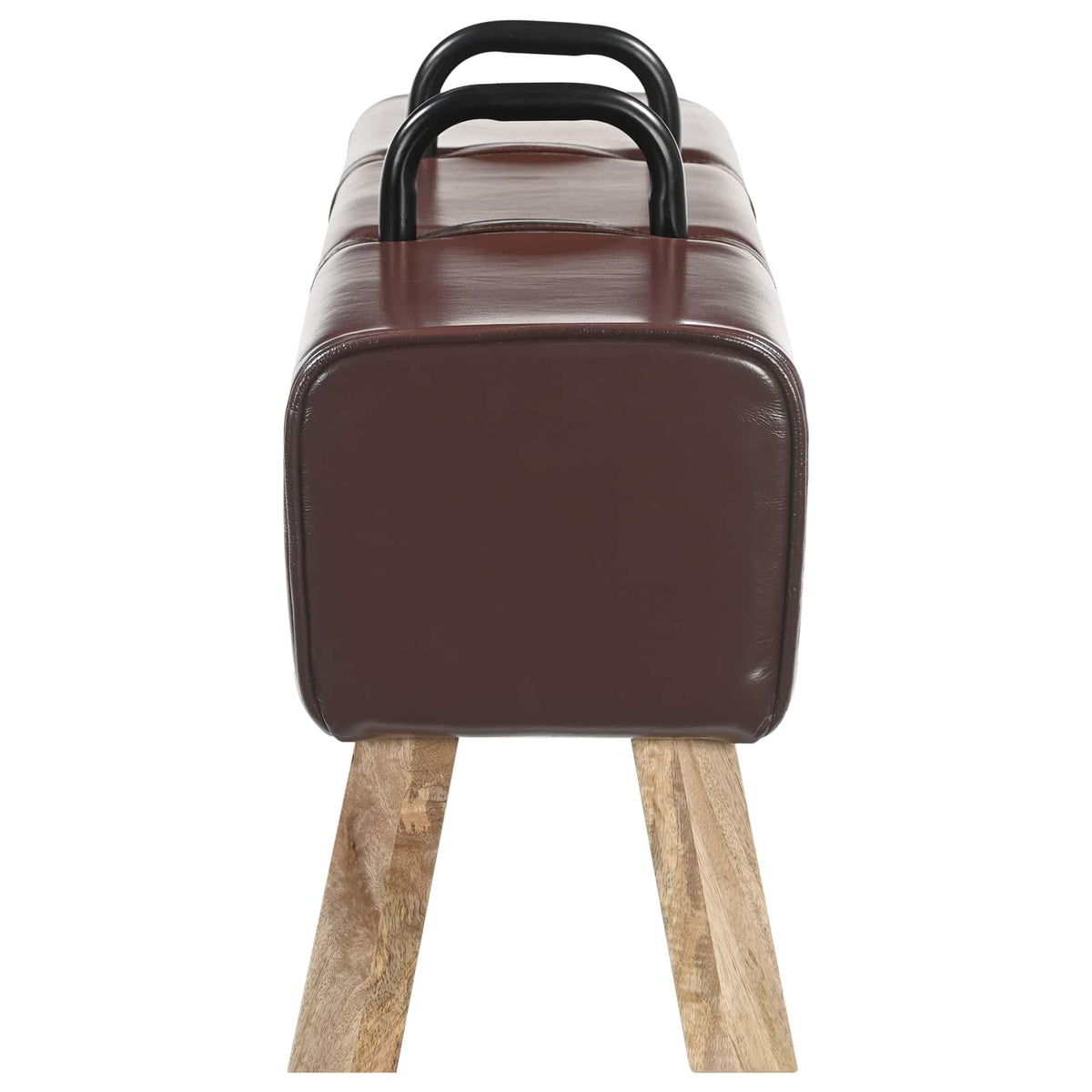 klupa Tamno smeđa 110 x 30 x 45 cm Prava koža