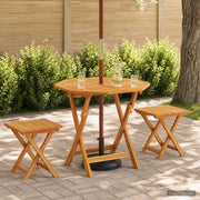Preklopni vrtni stol Prirodna 90 x 90 x 75 cm Čvrsto teak drvo