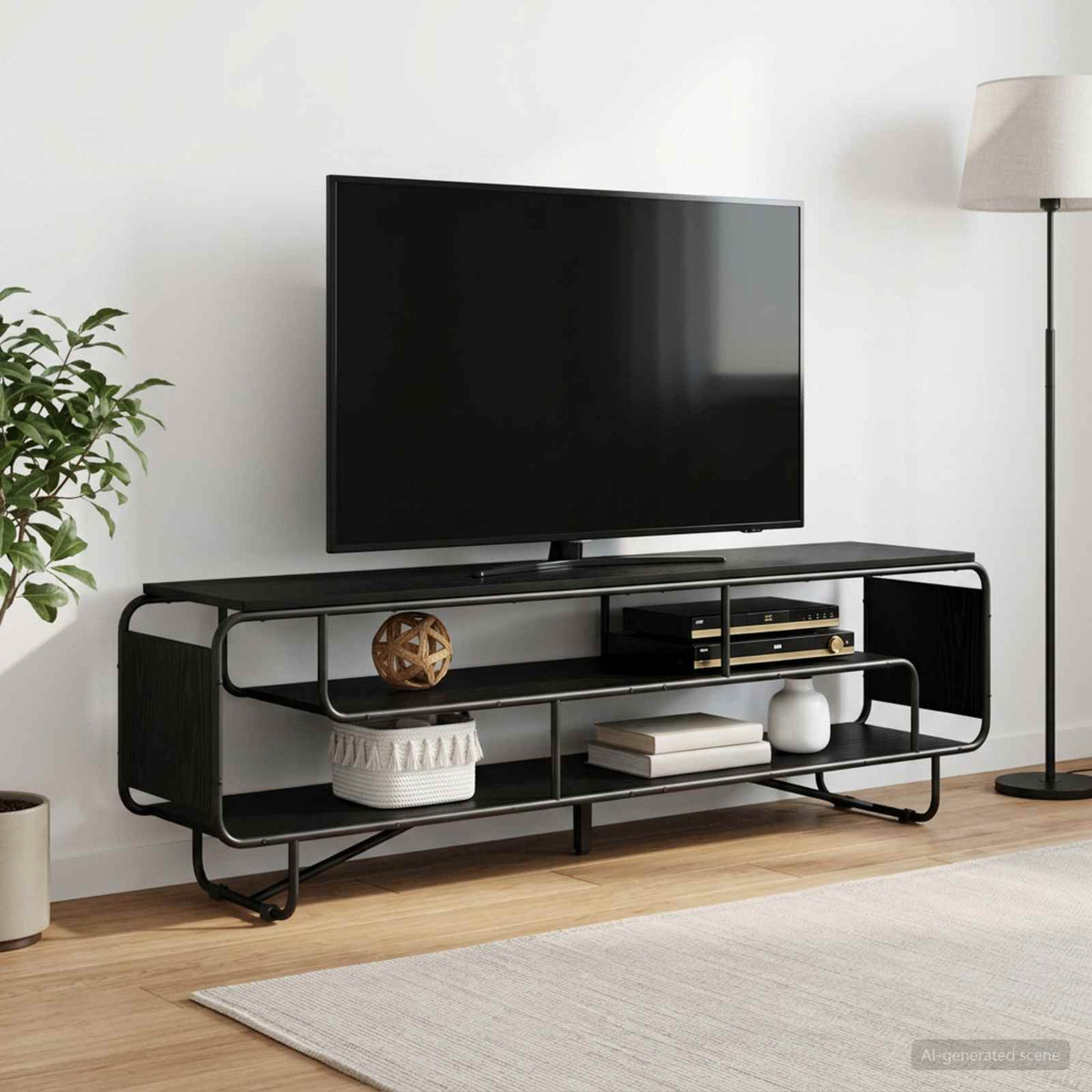 TV stalak 180 x 36 x 45 cm Crni hrast Konstruirano drvo