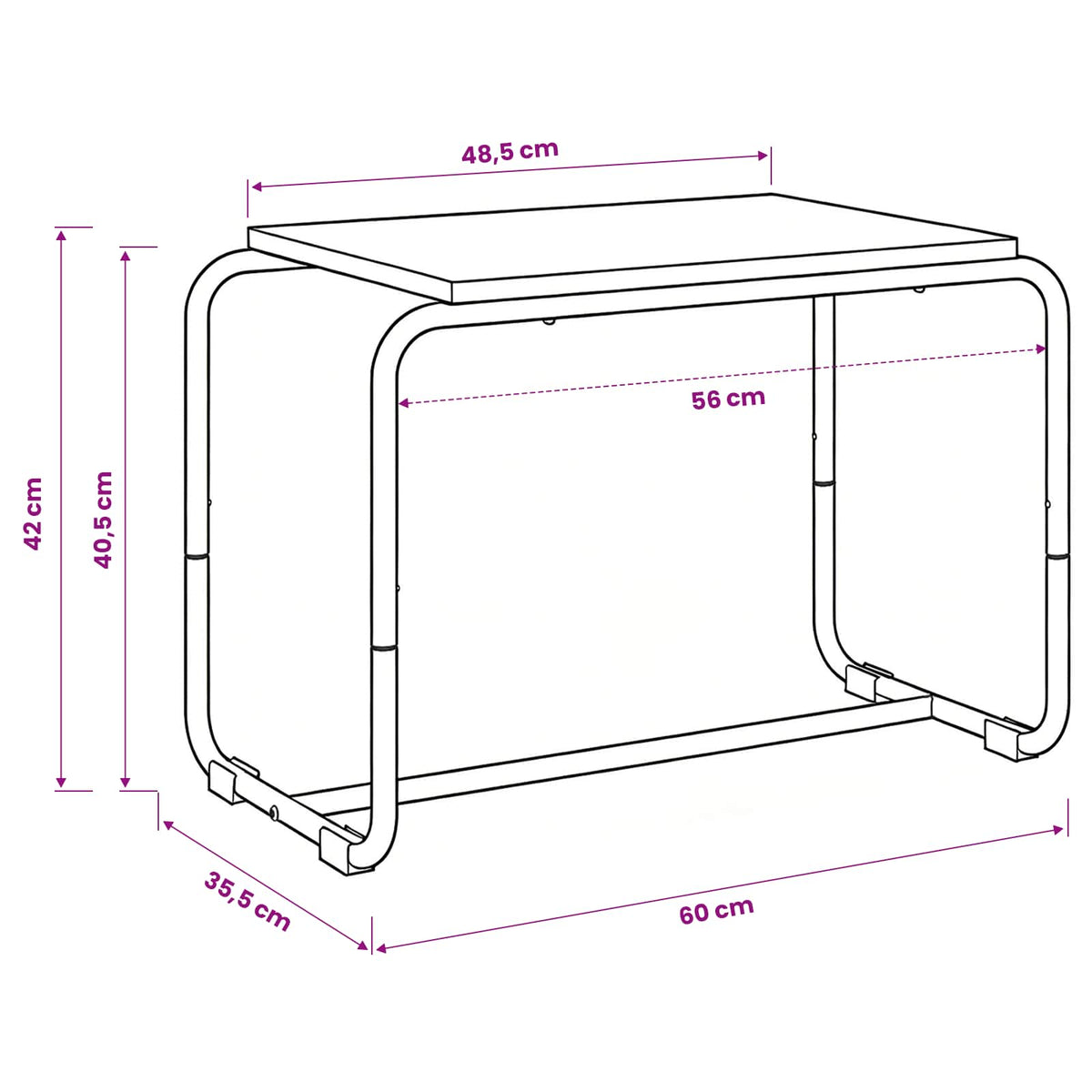 TV stalak 60 x 35.5 x 42 cm Crni hrast Konstruirano drvo