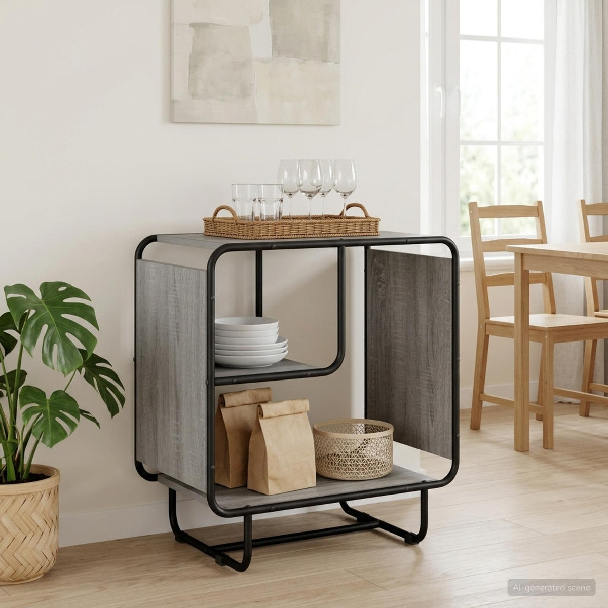 Komoda Siva Sonoma 60 x 37,5 x 64,5 cm Konstruirano drvo