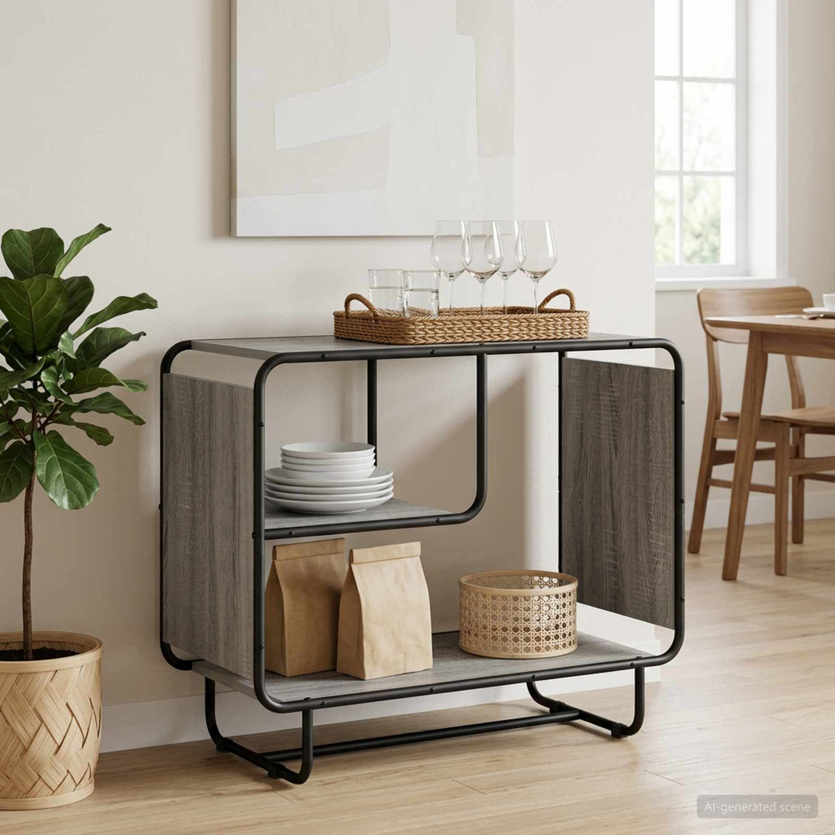 Komoda Siva Sonoma 80 x 37,5 x 64,5 cm Konstruirano drvo