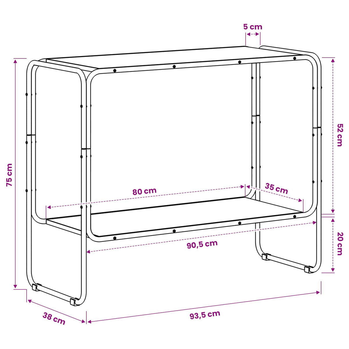 Komoda Siva Sonoma 93.5 x 38 x 75 cm Prerađeno drvo