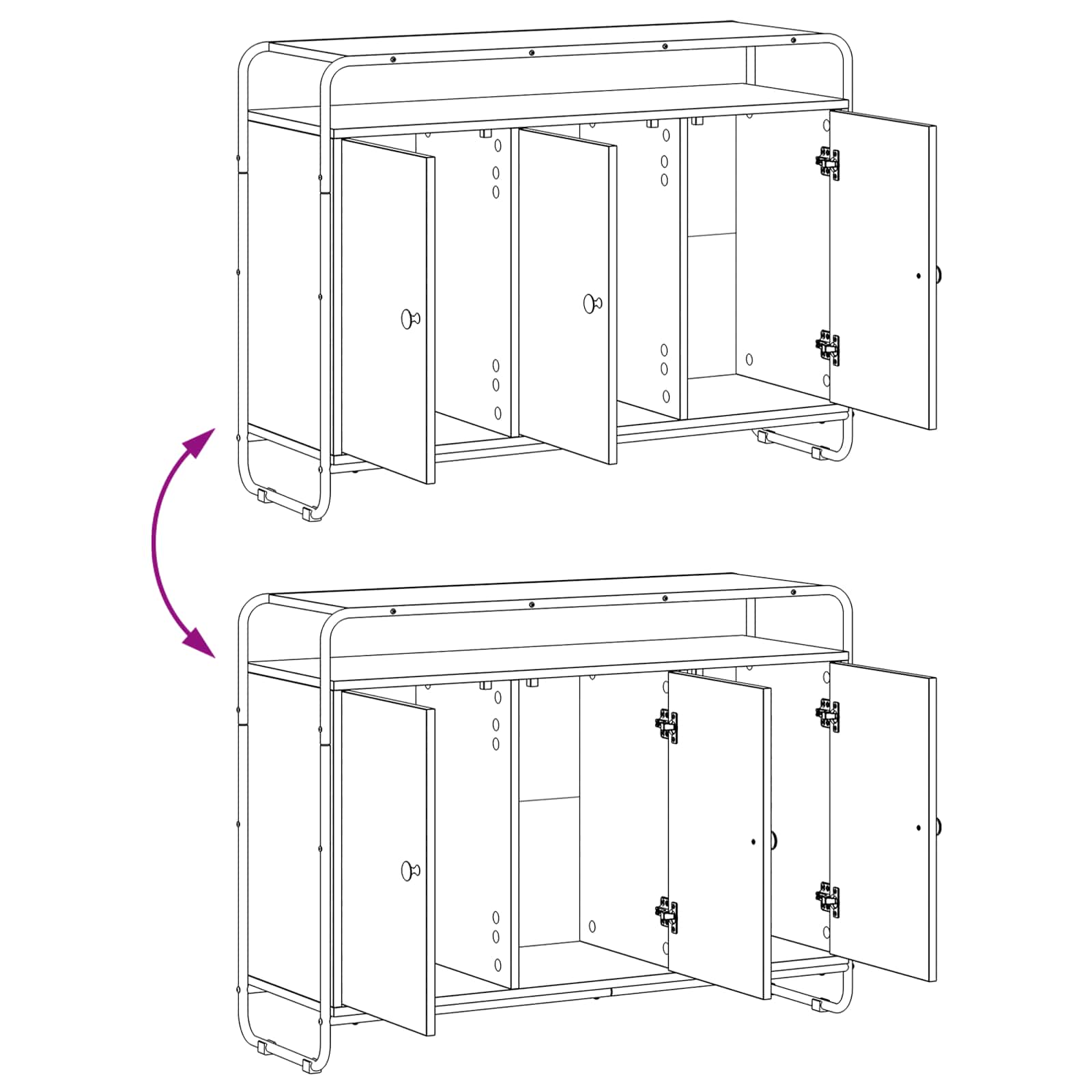 Komoda Crni hrast 102 x 35 x 75 cm Konstruirano drvo