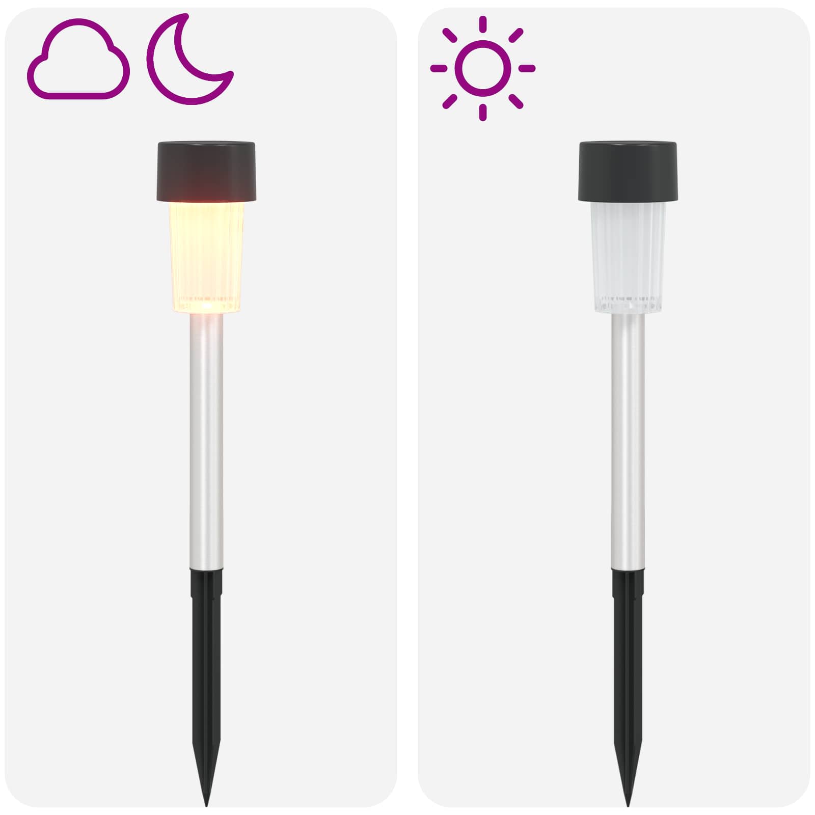 Solarna svjetla za vanjsku upotrebu s tlošcem 6 pcs 29,5 cm