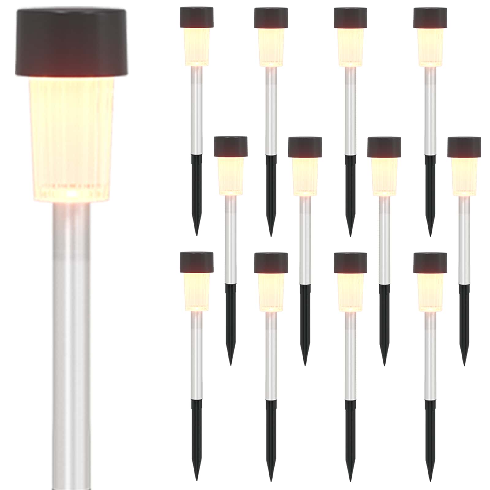 Solarna svjetla za vanjsku upotrebu s tlošcem 12 pcs 29,5 cm