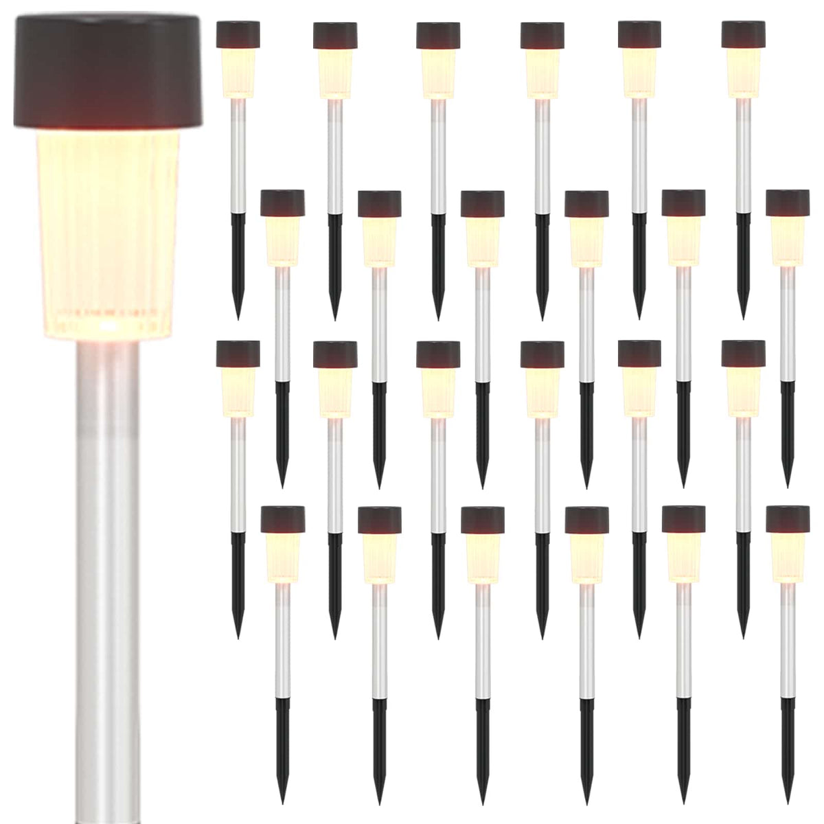 Solarna svjetla za vanjsku upotrebu s tlošcem 24 pcs 29,5 cm